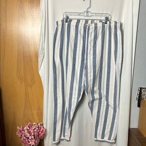 Victoria's Secret Striped Blue and White Pajama Pants Size Large